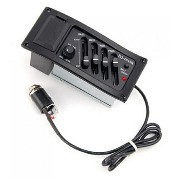 NICEXMAS Acoustic Guitar Pickup with 4 Band Preamp Equalizer and Volume Control Black