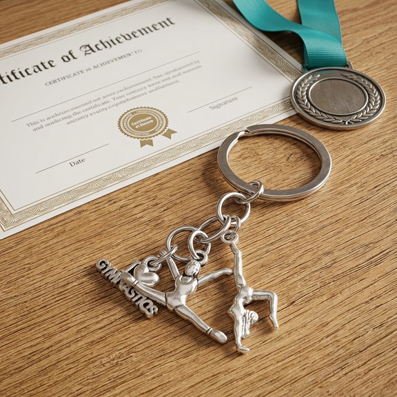 NICEXMAS Gymnastics Keychain Alloy Metal Charm for Home Keys and Accessories, 1 Piece Sports-Themed Key