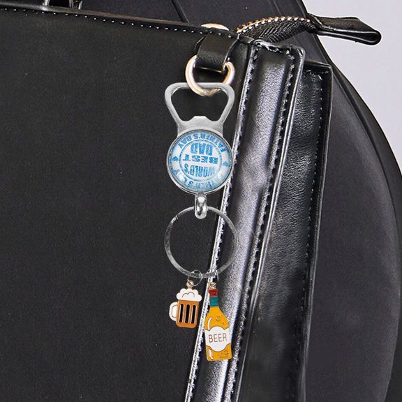 NICEXMAS Zinc Alloy Beer Bottle Opener Keychain for Dad, Key Accessory, 1 Pack