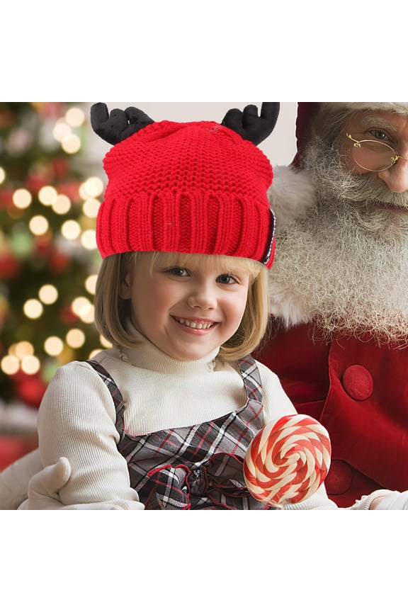 TINKSKY Knitted Novelty Hat Woolen Yarn Cap Red 1Pack for Friends