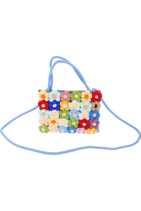 TINKSKY Large Capacity Women's Shoulder Bag Wool Felt Flower Design 1Set