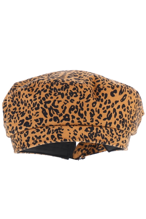 Women's Leopard Print Beret Hat - Stylish Autumn Winter Warm Fashion Accessory for Women, 1 Set