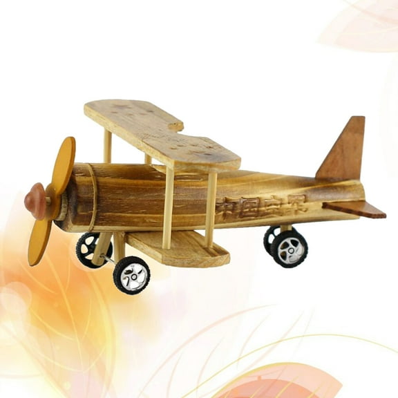 NICEXMAS Small Toy Airplane Aircraft Toy Wood 1Set Indoor Play