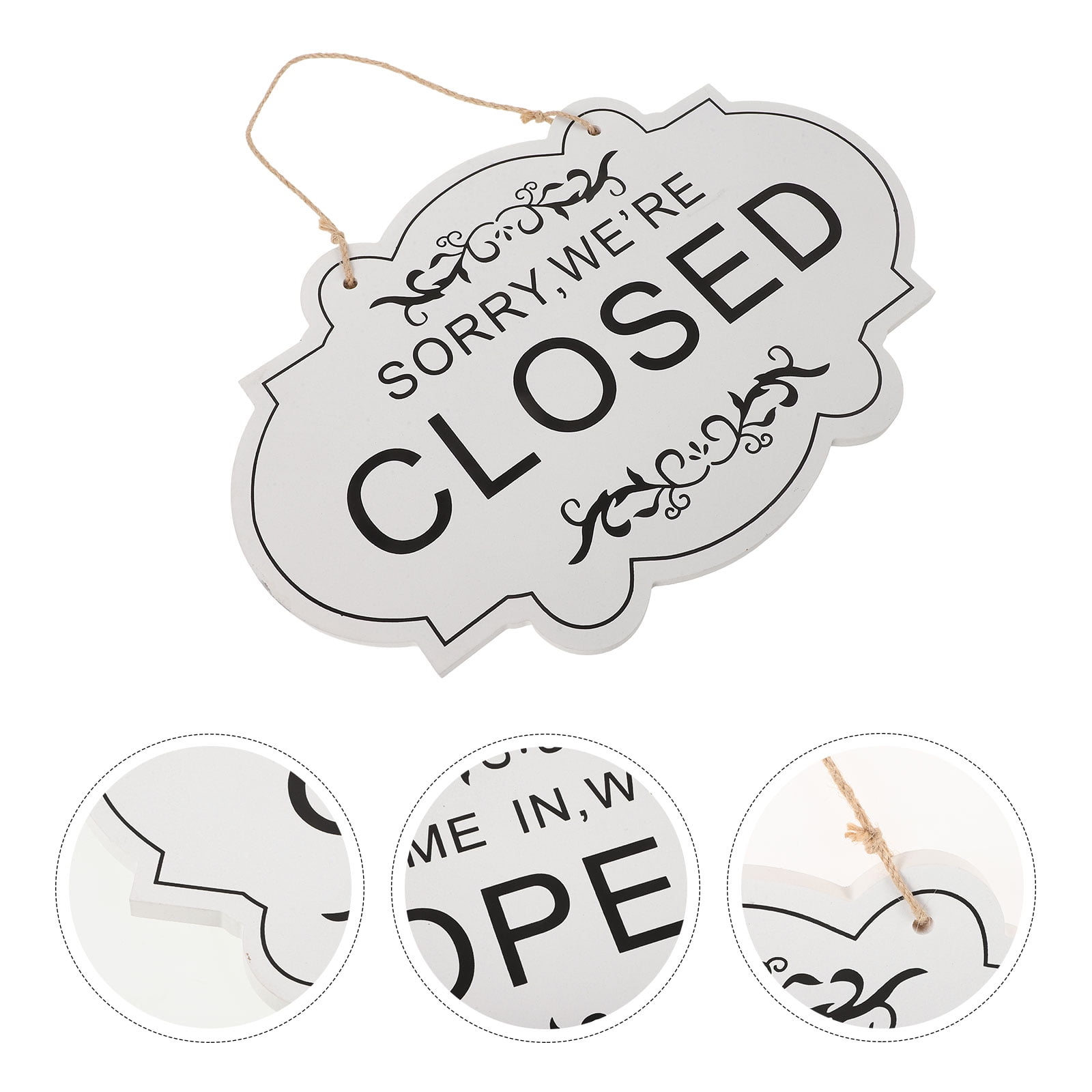 NICEXMAS Wooden Open Closed Sign Stylish Design Double-Sided Visibility ...