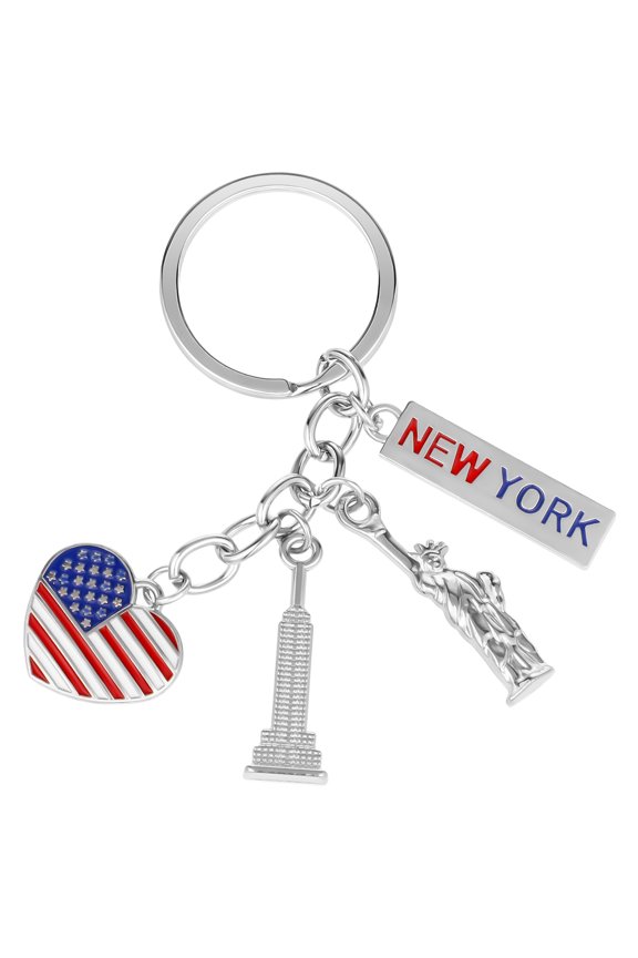 Patriotic Keychains 1Set Metal Key Holder Durable for Independence Day Celebrations