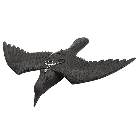 NICEXMAS Black Plastic Crow Ornament with Vivid Design for Garden and Home Decor