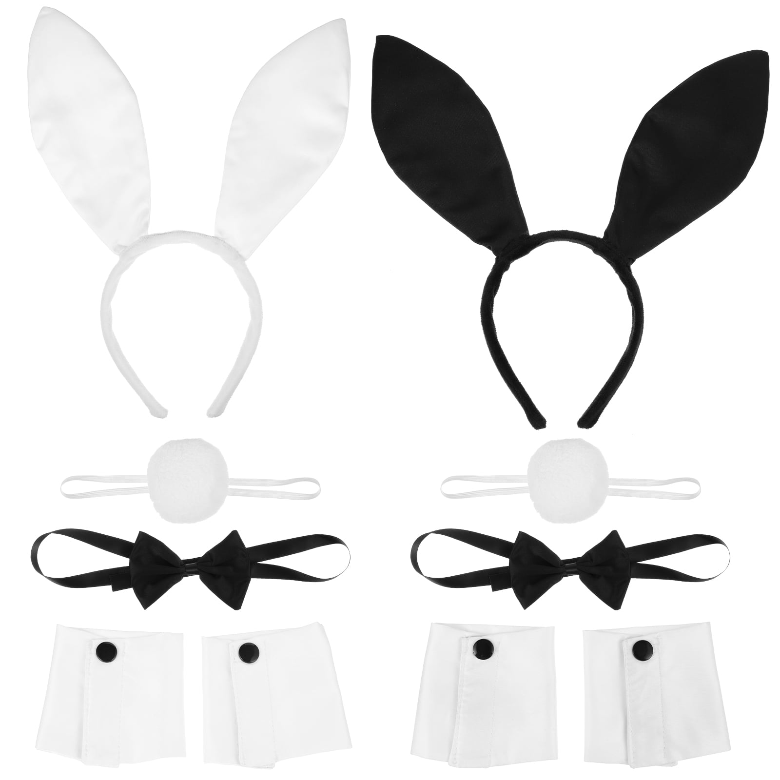 TINKSKY Rabbit Ears Headband Set Lovely Bunny Cosplay Set Costume