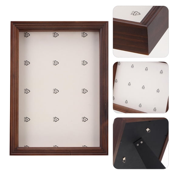 NICEXMAS Rustic Coffee Shadow Box Display Case for Photos, Dried Flowers, Keepsakes and Home Decor