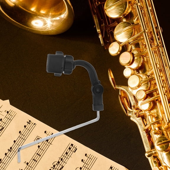NICEXMAS Alto Saxophone Phone Holder Black Adjustable Stand for Home Music Use