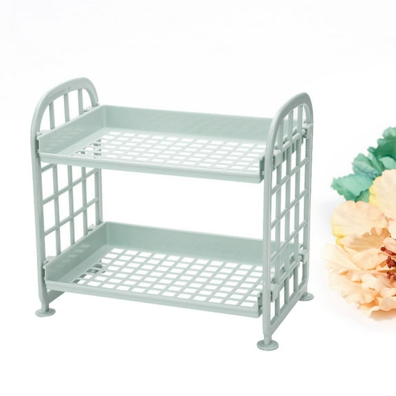 IMIKEYA Toilet Shelf Organizer Blue Plastic Storage Unit for Bathroom Countertop 1Pcs