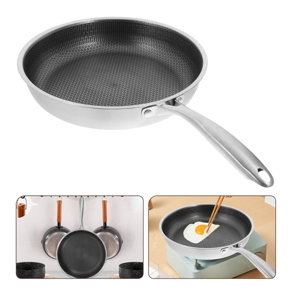 NICEXMAS Household Nonstick Honeycomb Frying Pan Stainless Steel for Cooking Eggs Fish and Seafood