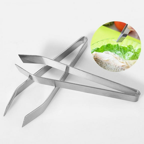 NICEXMAS Stainless Steel Fish Bone Tweezers for Kitchen Use with Flat Slant Tip, Easy to Clean and Design