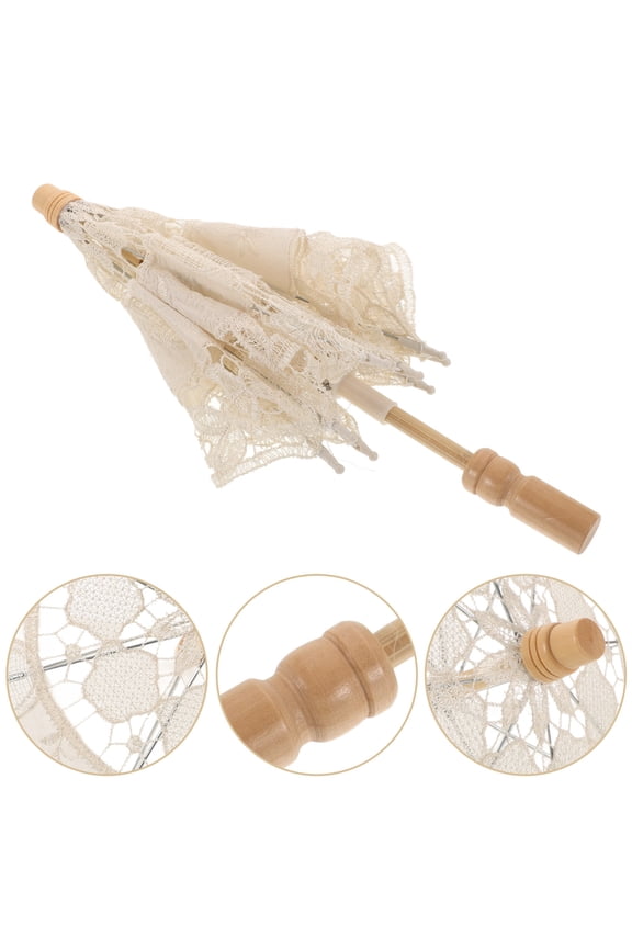 Elegant Beige Cotton Parasol for Weddings, Tea Parties, Outdoor Events, Garden Decor and Special Occasions