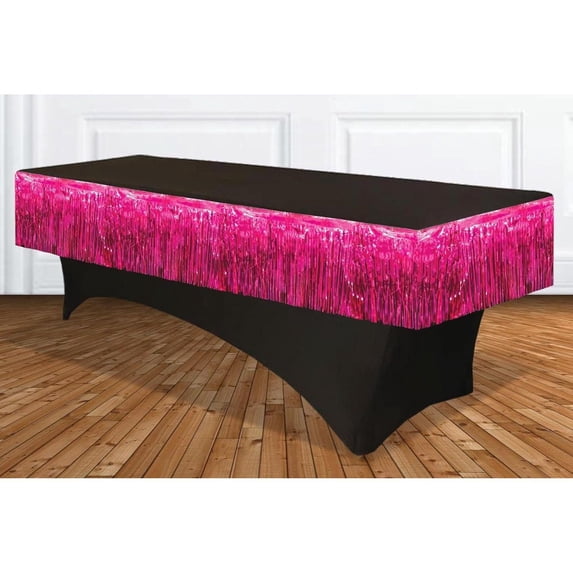 Party Supplies Tinsel Fringe Garland Hot Pink, 20" x 15" 1pc