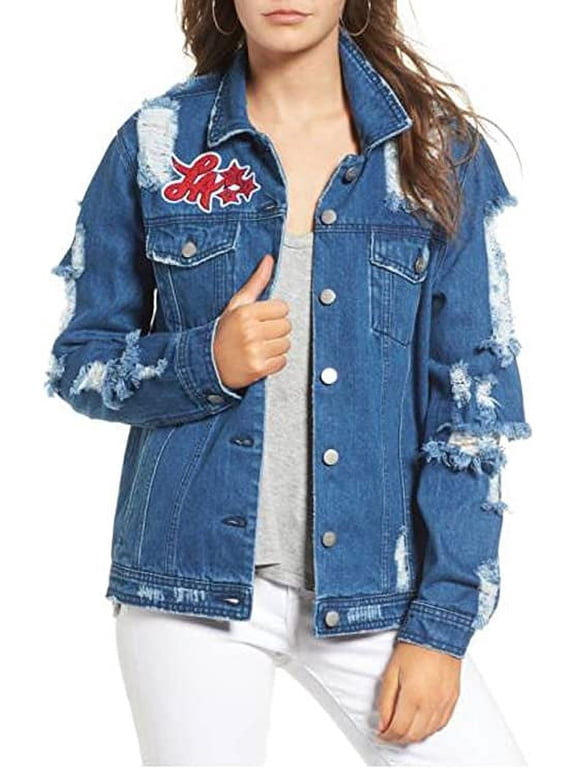 TINSEL Squad Ripped Denim Jacket (Medium)