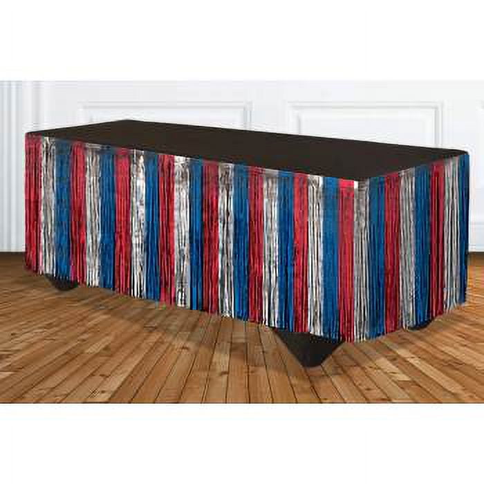 TINSEL TABLE SKIRT - R/S/B