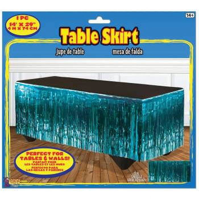 TINSEL TABLE SKIRT TEAL
