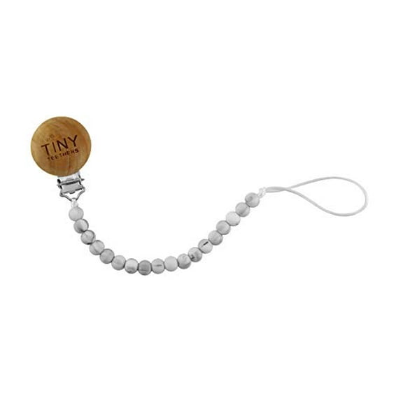 TINY TEETHERS PAC022 PACIFIER CLIP WITH MARBLE BEADS ON AN