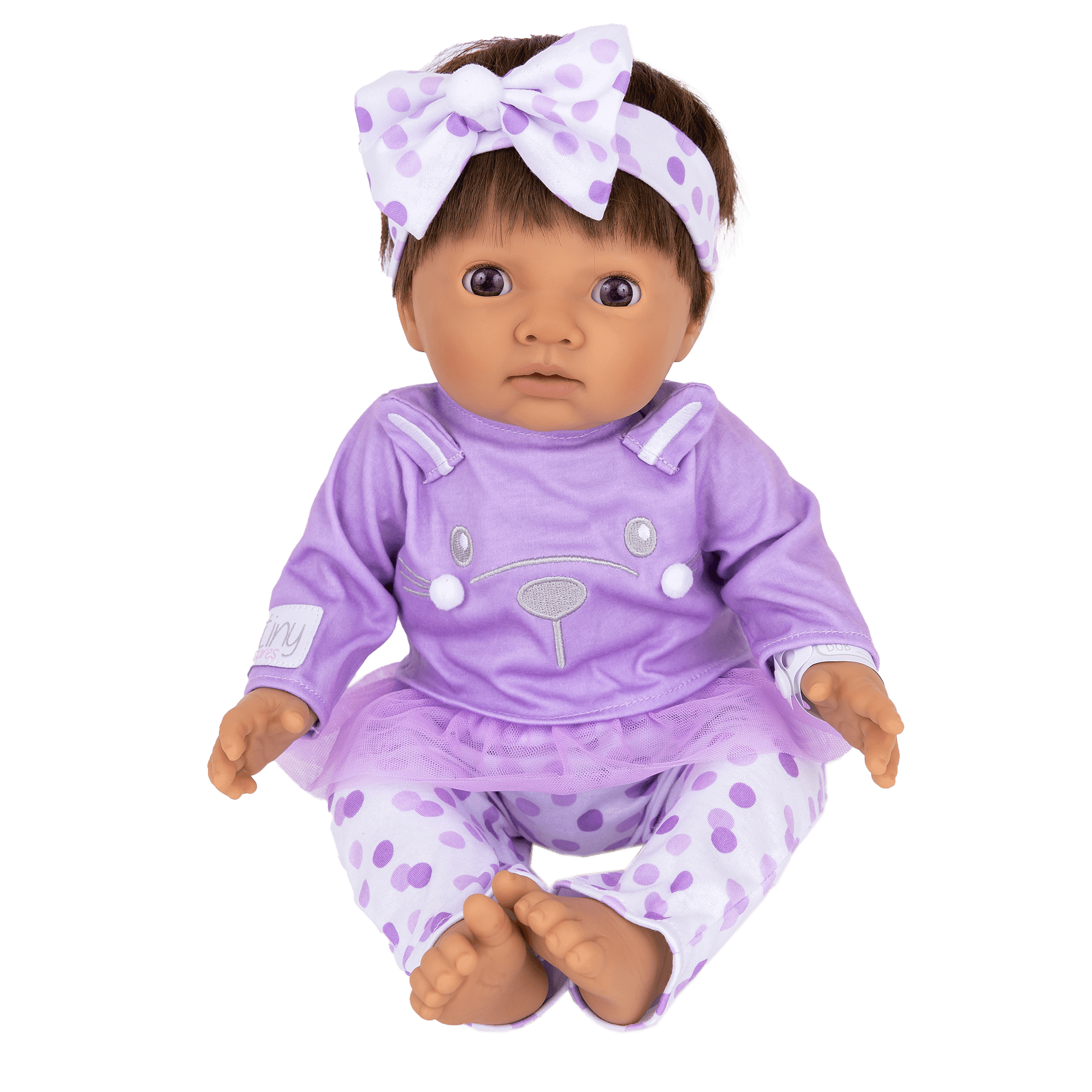 TINY TREASURES - Baby Doll w/ Lilac Bunny Outfit (17" Tall)