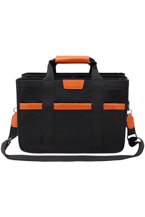 Canvas Messenger Bag for Women Large Crossbody Shoulder Handbag with Multi- Pockets Top-handle Tote Bag for Work Travel Black.