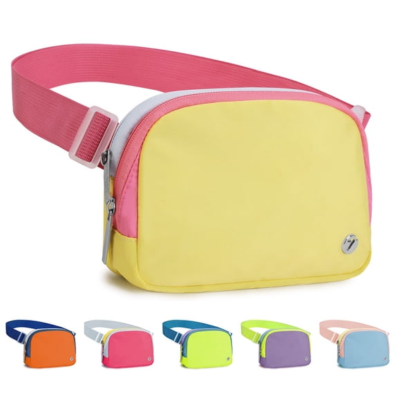 TINYAT Fanny Pack for Women 3 Zipper Pockets Waist Bag Waterproof Belt Bag Purse for Walking Shopping
