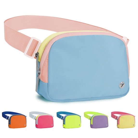 TINYAT Fanny Pack for Women Waist Bag with 3 Pockets Cross-body Bag Multiple -Color Lady Purse for Sport Shop Party