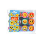 Tinymills Emoji Stamp Kit Reusable Plastic for Kids Birthday Party Favors 12 Count