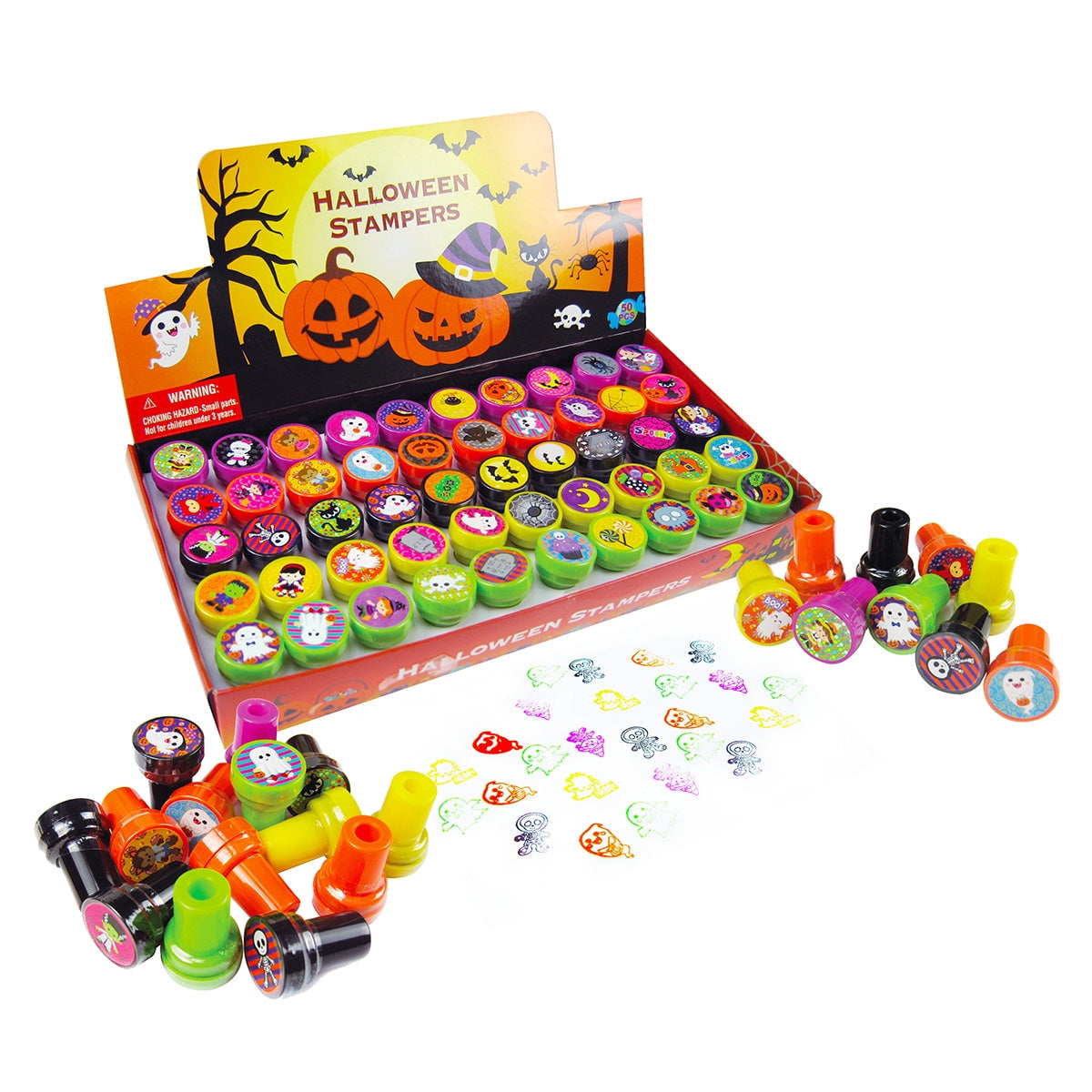 TINYMILLS Halloween 50 Piece Stampers Assortment Plastic Stamps for