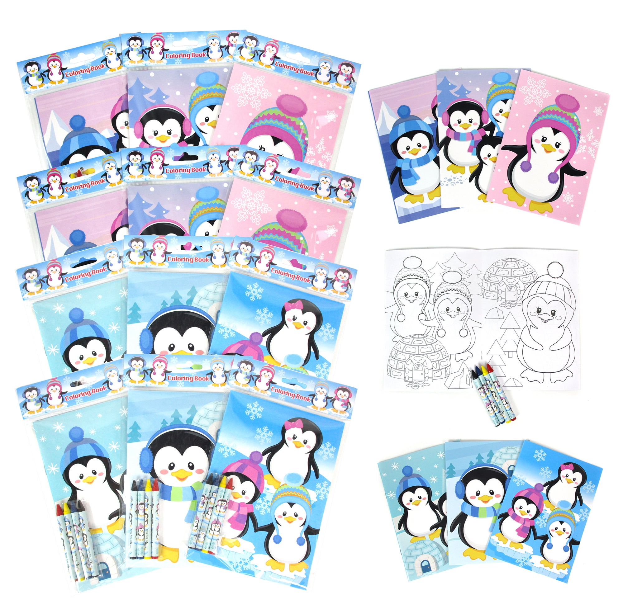  BenLouis 24 Pcs Winter Mini Coloring Books Kids Polar Animals  Penguin Party Favors Activity Books Bulk for Kids Winter Birthday Theme  Holiday Party Goodie Bag Gift Stuffer Classroom Travel Supplies 