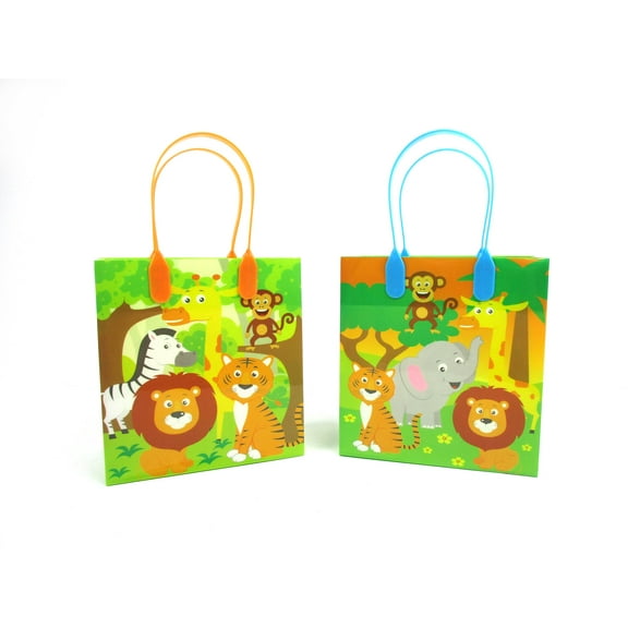TINYMILLS Wildlife Animals Party Favor Treat Bags 12 Pack