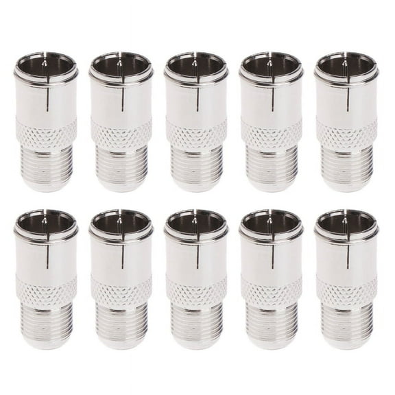 TINYSOME 10 Pcs Quick Fit F Connector Male Plug To Female Adapter - Push On RF Coaxial