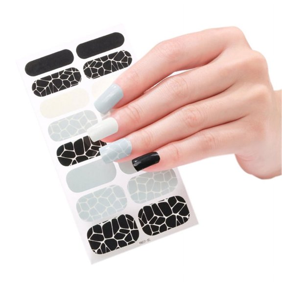 TINYSOME 16 Strips Nail Polish Sticker UV Lamp Required Nail Polish Wraps