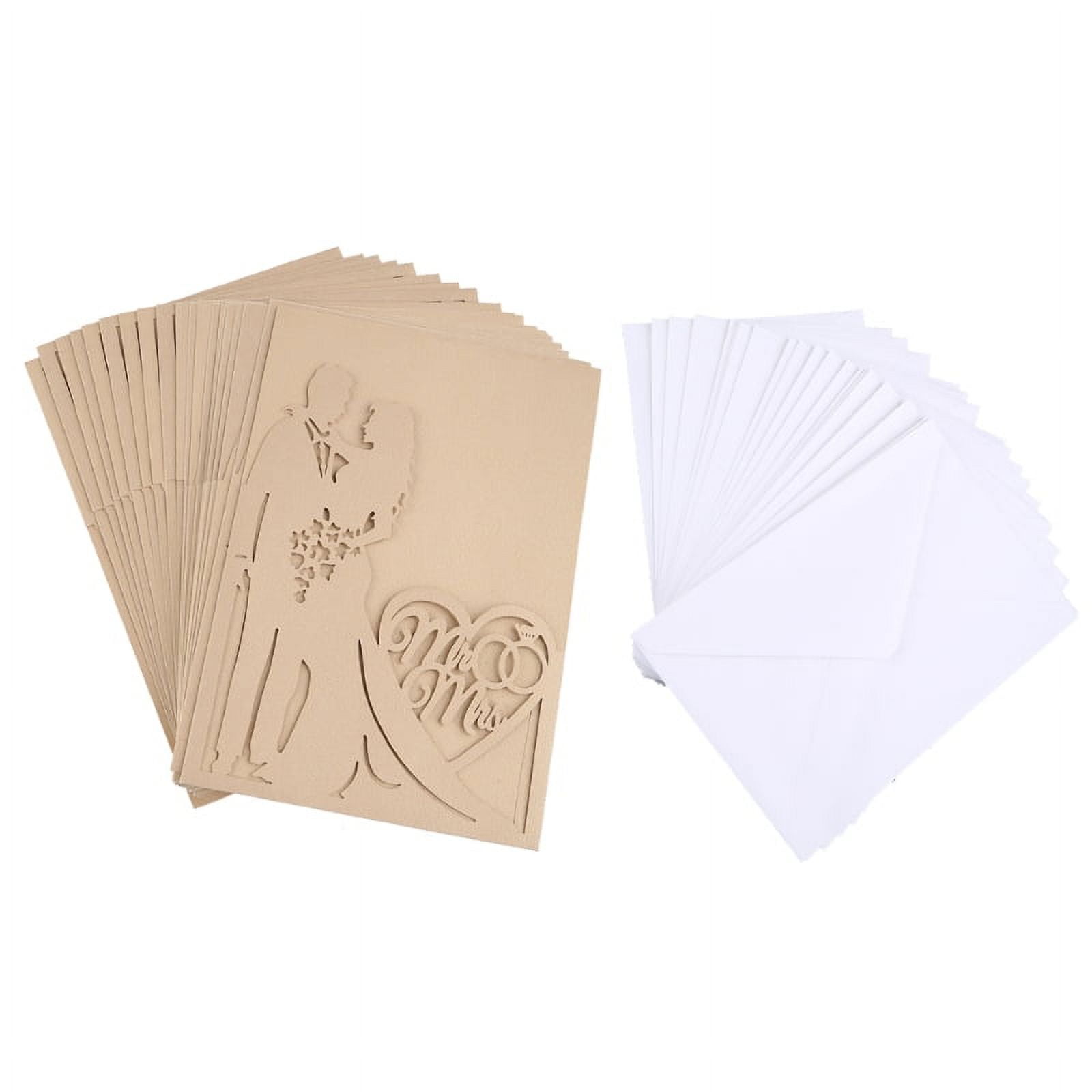 TINYSOME 20pcs/set Laser Cut Mr & Wedding Invitations Card Invite Envelopes Kit Brida - Walmart.com