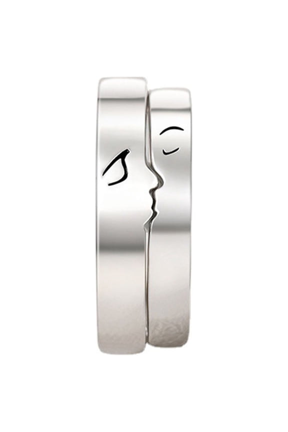 2Pcs Kiss Matching Ring Couple Friendship Lover Pair Ring Adjustable Rings Set Lovers Ring Jewelry Gift for Women Men