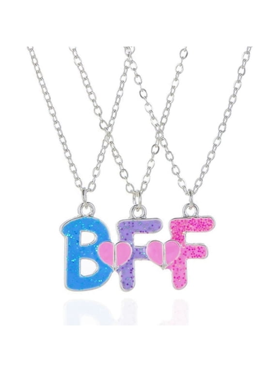 3 Pieces-set Friend Friendship Necklace Metal Chain BFF Letter Pendant Men And Women Fashion Jewelry Gift