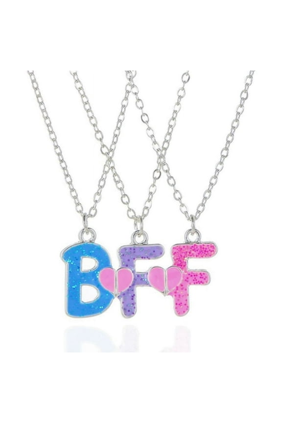 3 Pieces-set Friend Friendship Necklace Metal Chain BFF Letter Pendant Men And Women Fashion Jewelry Gift