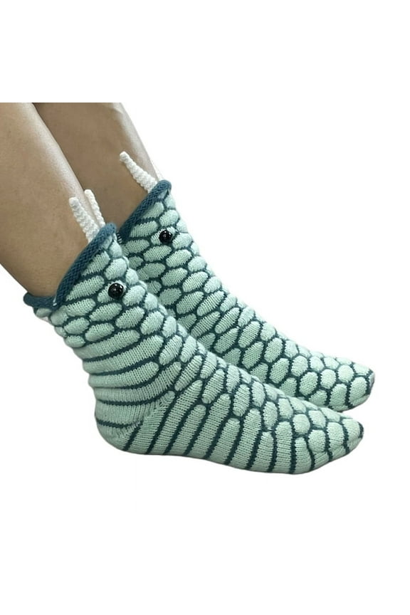 3d Snake Crew Socks Funny Eating Foot Knitted Stockings Holiday Gifts