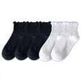 thumbnail image 1 of TINYSOME 5 Pairs Women Vintage Black White Cotton Crew Socks Student Summer Casual Cute Frilly Ruffle Trim Ankle Socks Hosiery, 1 of 19