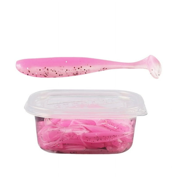 TINYSOME 50 Pcs Soft Lures Worm Baits Paddle Tail Swimbaits Lures Bass Fishing Baits