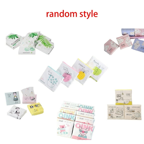 TINYSOME 60Pcs/Pack 3 Ply Disposable for Facial Paper Tissues Thickened Cute Colorful Car