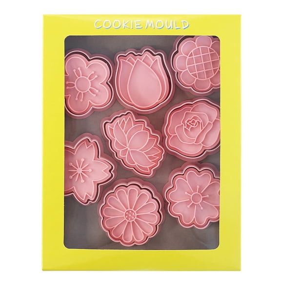 TINYSOME 8 Pack PP Material Cookie Mould Christmas Cookie Cutters Biscuits Stamper Cutters Cake Decorating Biscuits Baking Gadget
