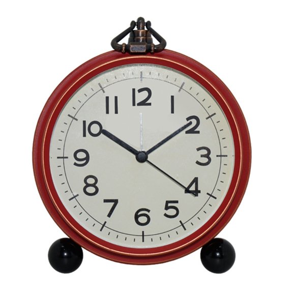 TINYSOME Alarm Clock Vintage Clock with Glass Lens Metal Frame for Bedroom, Office