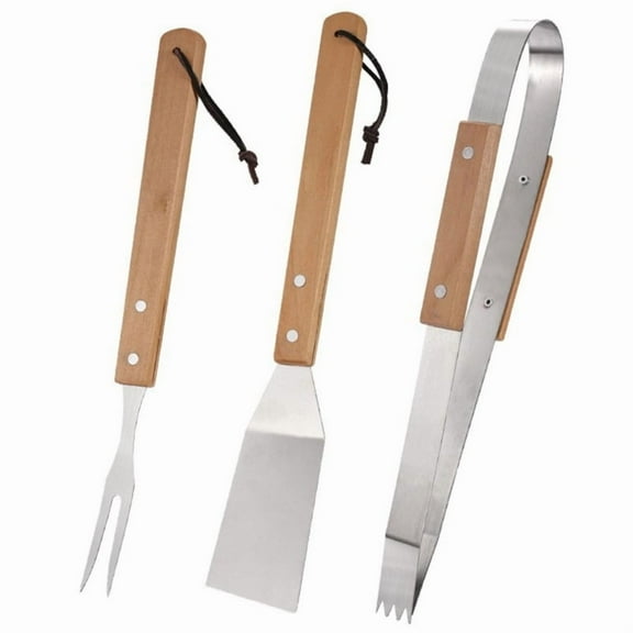 TINYSOME BBQ Tool Set Grills Tool with Wooden Handle Grilling Tool for Outdoor Grills