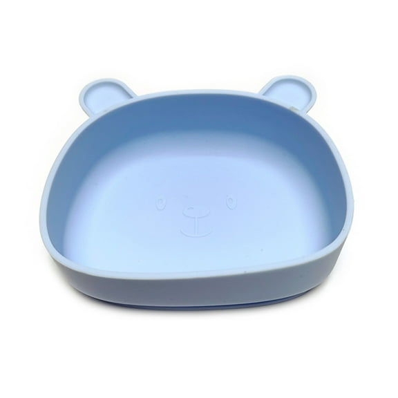 TINYSOME Cartoon Bear Toddlers Learning to Eat Dinning Plate Silicone Suction Cup Bowl