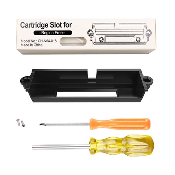 TINYSOME Cartridge Slot Fit for N64 Game Card Slot Tray Game Card Slot with Screwdriver