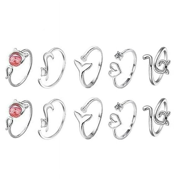TINYSOME Crochet Rings Adjustable Thumb Rings Yarn Tension Rings Crochet Accessory Kits