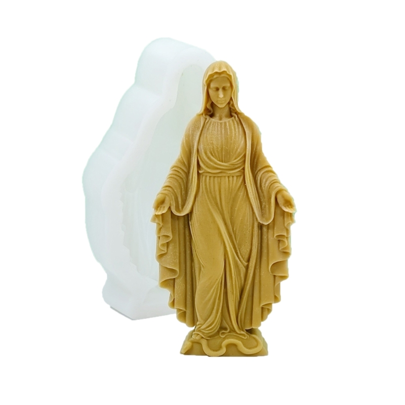 TINYSOME Cross Statue Silicone Candle Mold Catholic Gypsum Concrete