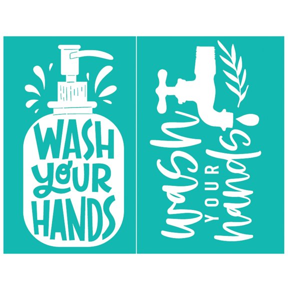 TINYSOME DIY Silk Screen Printing Stencil Self-Adhesive Wash Your Hands Mesh-Stencils