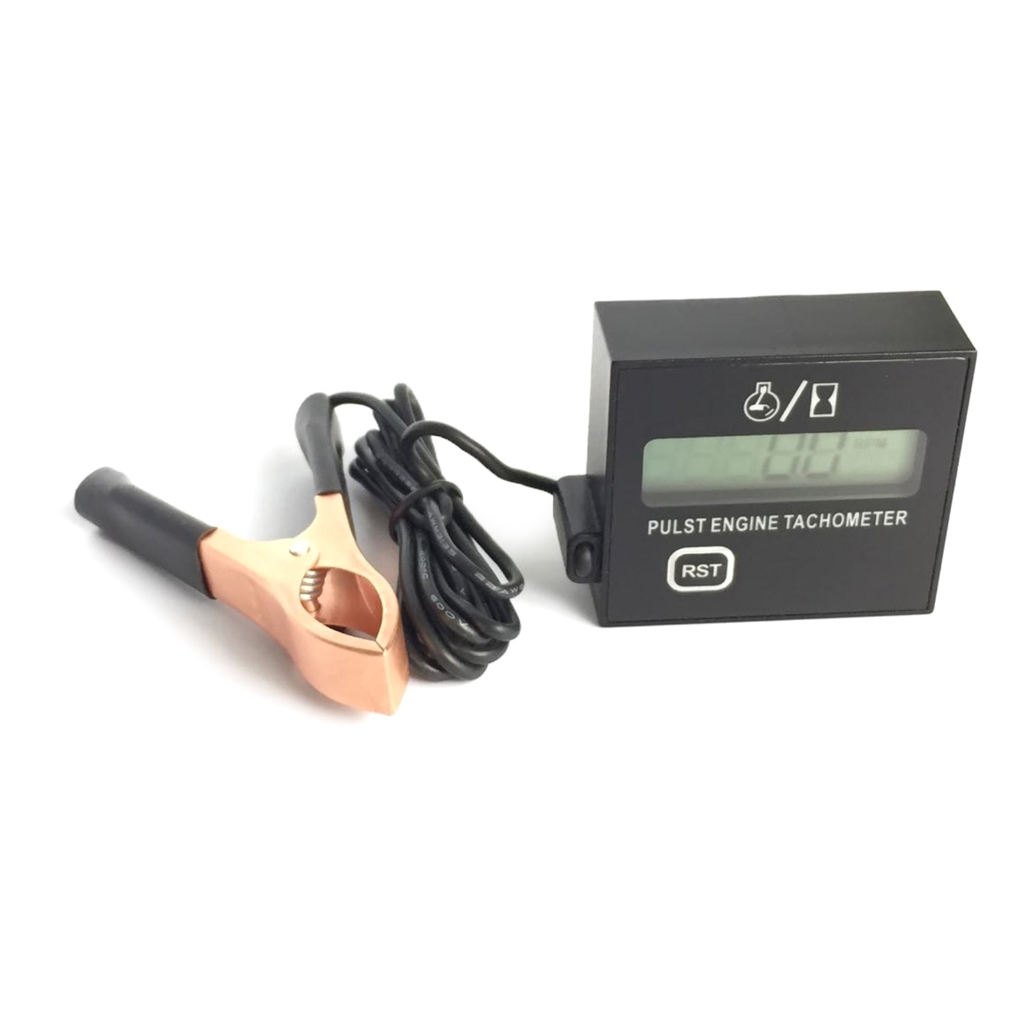 Digital Hour Meter Tachometer With Temp Gauge - RPM & Engine Temp Alert, Waterproof For Dirt Bike ATV UTV
