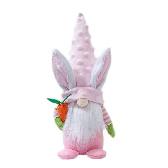 TINYSOME Easter Bunny Gnome Plush Elf Decorations Carrot Faceless for Doll Scandinavian Tomte Dwarf Figurines Home Table Ornament
